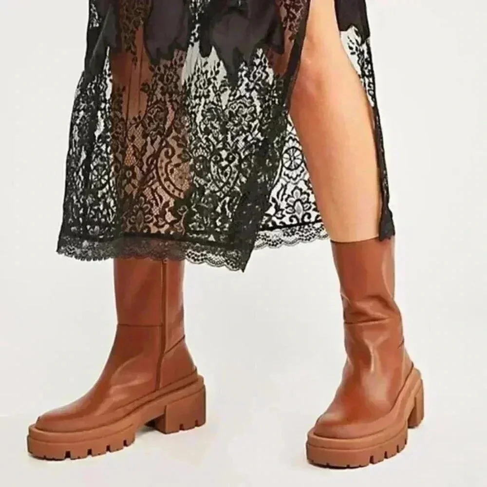 Free People Equitare Mason Mid Lug Sole Boots  Size 38/8